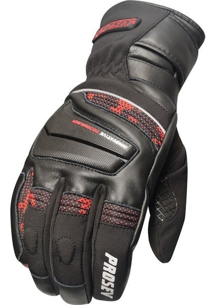 Motosiklet Kışlık Eldiveni Waterproof Deri ve Cordura Kumaş Telefon Dokunmatiks Motor Eldiveni Red fiyatları