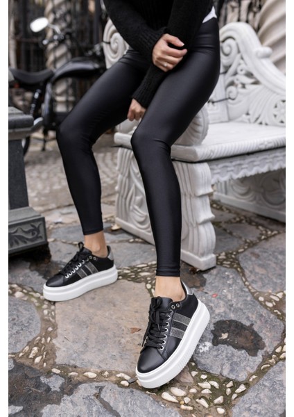 Zanıolo Kadın Siyah Taş Detay Sneaker fiyatları