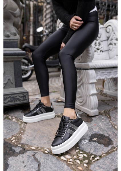 Zanıolo Kadın Siyah Taş Detay Sneaker modelleri