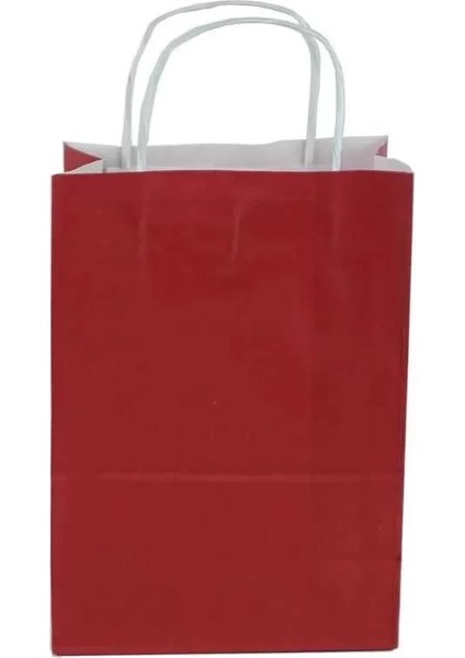 Bordo Kraft Çanta Orta Boy 25X12X31 cm 25 Adet fiyatları