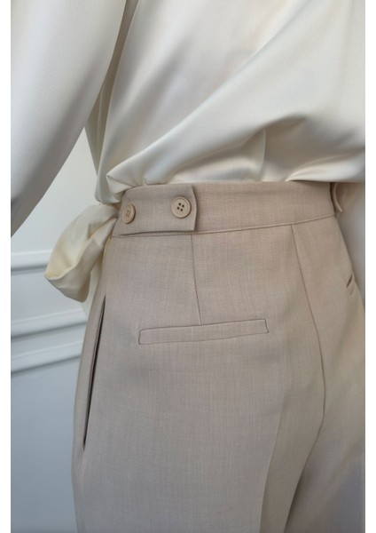 Düğme Detay Blazer Marka Takım- Taş