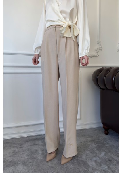 Düğme Detay Blazer Marka Takım- Taş