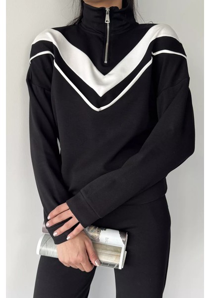 Kadın Dik Yaka Yarım Fermuarlı Sweat Pantolon Ikili Takım P-00018875 fiyatları