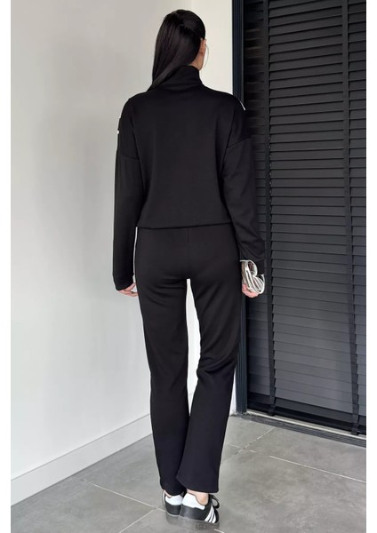 Kadın Dik Yaka Yarım Fermuarlı Sweat Pantolon Ikili Takım P-00018875 modelleri
