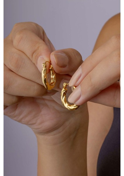 Altın Kaplama Burgu Model Çelik Küpe modelleri