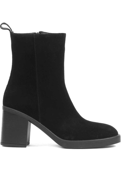 Kadın Siyah Kalın Topuklu Süet Deri Bot fiyatları