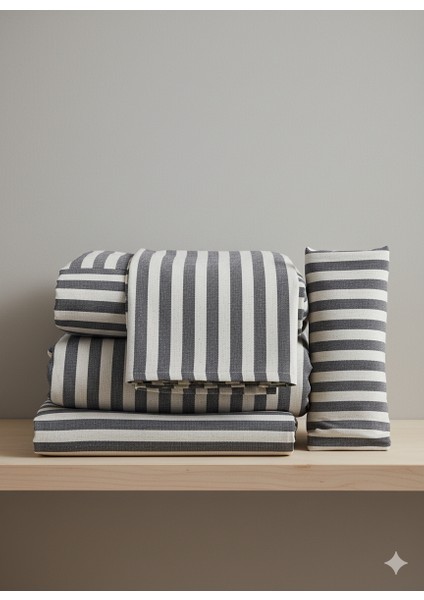 | Koyu Gri Çizgili %80 Pamuk Saten Tek Kişilik Nevresim Takımı | 82 Tel Yollu Nevresim, Lastikli Çarşaf modelleri