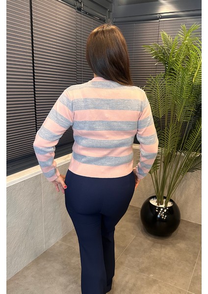 Pembe&gri Çizgi Detaylı Hırka fırsatları