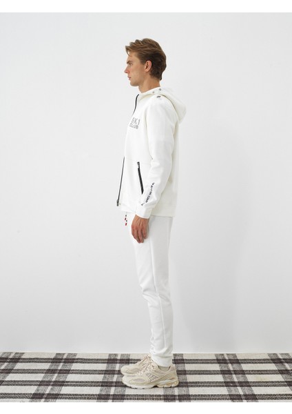 Erkek Ekru Pamuk Dokulu Regular Fit Sweatmont modelleri
