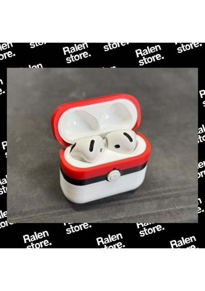 Pokemon Pokeball Temalı Airpods 4 Uyumlu Kılıf | 5cm ( Yüksek Kalite 3D Baskı Pla )