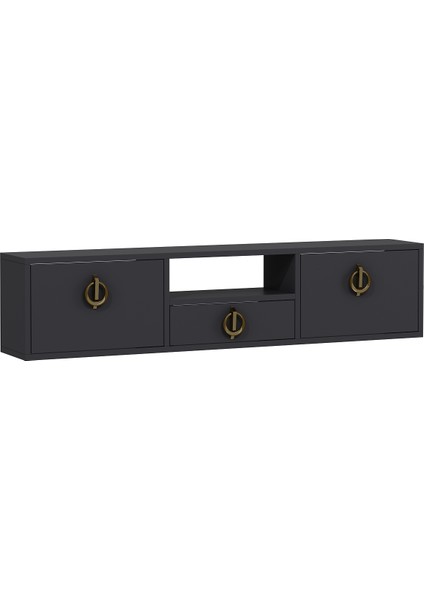 1322DROPCT-32 Duvara Montaj Tv Sehpası Antrasit-Altın modelleri