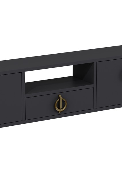 1322DROPCT-32 Duvara Montaj Tv Sehpası Antrasit-Altın indirimleri