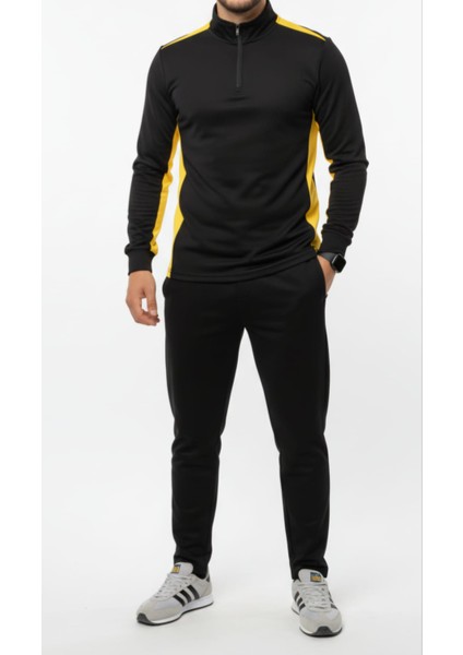 Yarım Fermuarlı Unisex Siyah Eşofman Takım fiyatları