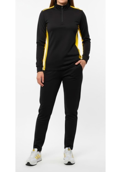 Yarım Fermuarlı Unisex Siyah Eşofman Takım modelleri