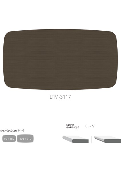 Cdf Masa Tablası 105X210 - DCLTM3117