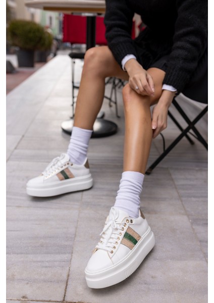 Zanıolo Kadın Beyaz Taş Detay Sneaker fiyatları