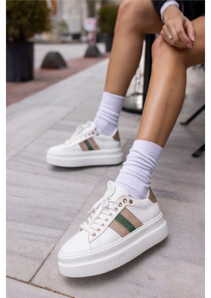 Zanıolo Kadın Beyaz Taş Detay Sneaker modelleri