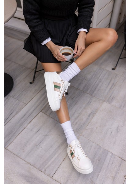 Zanıolo Kadın Beyaz Taş Detay Sneaker fırsatları
