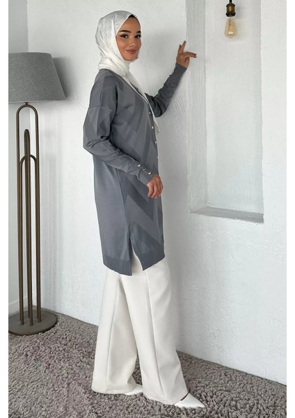 Ön Düğmeli Desenli Tesettür Triko Hırka (M-L-Xl Uyumludur) P-00018881 modelleri