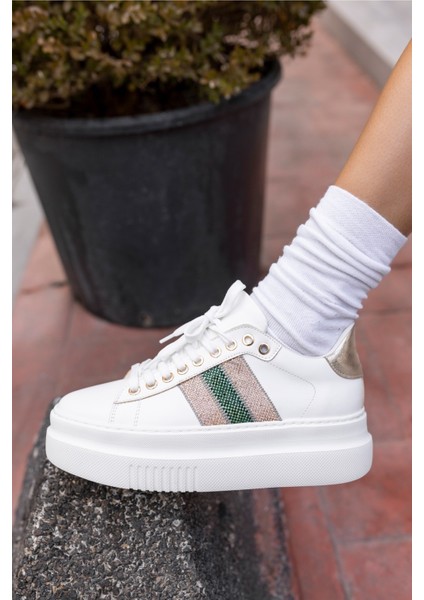 Zanıolo Kadın Beyaz Taş Detay Sneaker