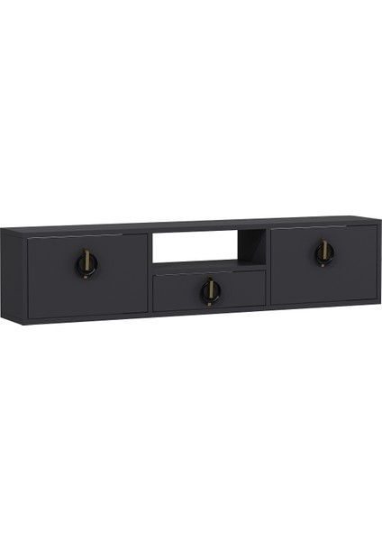 1320DROPCT-32 Duvara Montaj Tv Sehpası Antrasit-Altın fırsatları