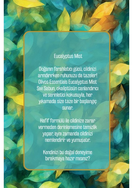 Okaliptus Kokulu Sıvı Sabun Sanat Koleksiyonu Tablo Gibi Şişeler Muhteşem Kokular Yoğun Nemlendirici fiyatları