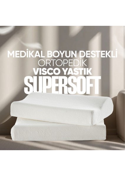Ortopedik Visko Yastık - Boyun Düzleşmesi Için Tek Taraflı Visco Yastık [süper Soft]