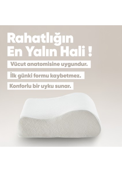 Ortopedik Visko Yastık - Boyun Düzleşmesi Için Tek Taraflı Visco Yastık [süper Soft] modelleri