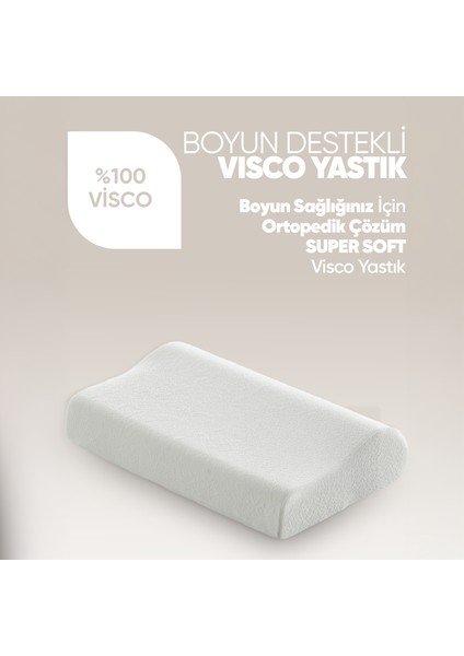 Ortopedik Visko Yastık - Boyun Düzleşmesi Için Tek Taraflı Visco Yastık [süper Soft] fırsatları