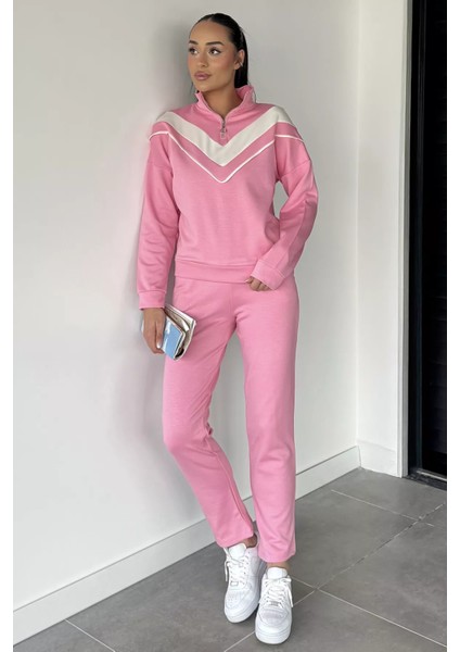 Kadın Dik Yaka Yarım Fermuarlı Sweat Pantolon Ikili Takım P-00018875 fiyatları