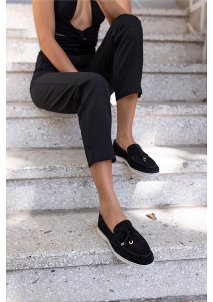 Furry Kadin Siyah Gercek Suet Ayakkabi modelleri