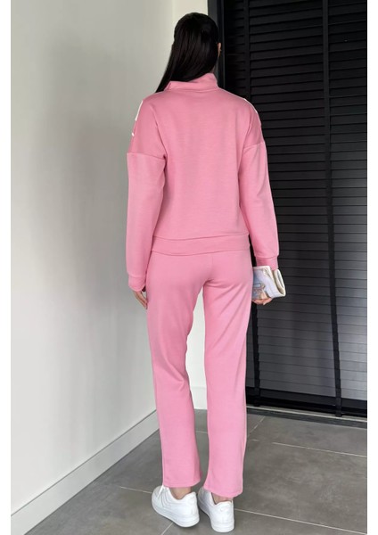 Kadın Dik Yaka Yarım Fermuarlı Sweat Pantolon Ikili Takım P-00018875 fırsatları