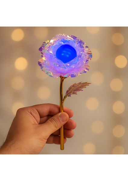 Kristal Gül – Işıklı Dekoratif Cam Gül Hediyesi | Özel Gün Hediyelik Rose Flower fiyatları