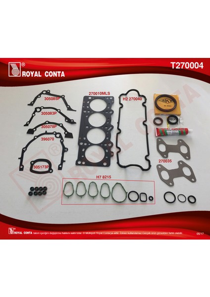 Mtxdpn Motor Takim Conta Skt Keçeli/sub.lastikli Palio 1.2 8V 60-65 Hp