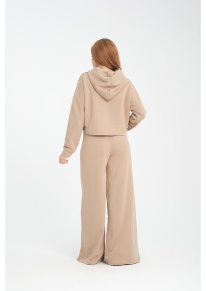 Geniş Paça Bağcıklı Nervürlü Kadın Pantolon/eşofman Altı modelleri