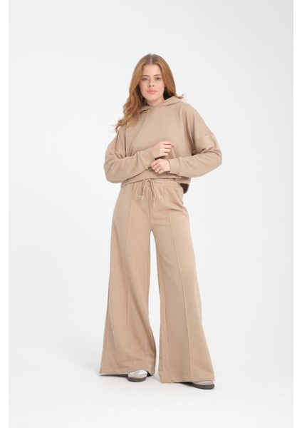 Geniş Paça Bağcıklı Nervürlü Kadın Pantolon/eşofman Altı indirimleri