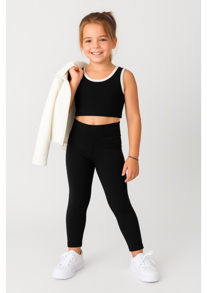 Kız Çocuk 3'lü Spor Crop Takım