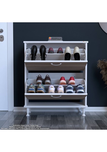 Umay Antre Hol 72X90X25, 5 Cm’ Lik 2 Düşer Kapak 4 Raf Göz Bölmeli Ayakkabılık modelleri