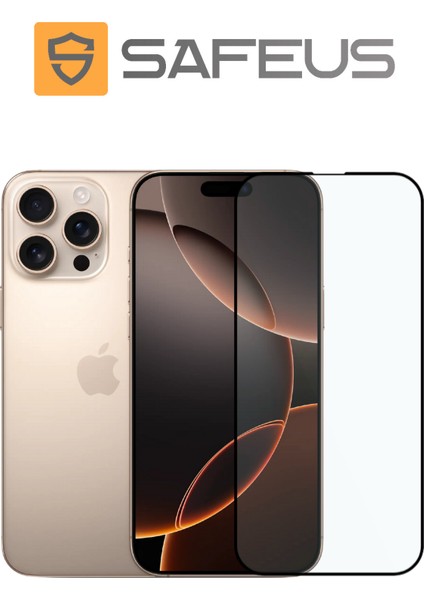 iPhone 16 Pro Max Tam Kaplayan Parmak İzi Bırakmayan Safir Ekran Koruyucu Cam