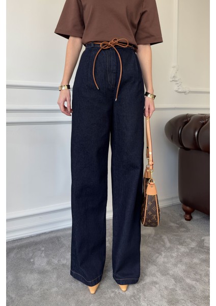 Denim Bağlamalı Premium Takım- Mavi