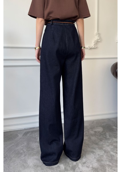 Denim Bağlamalı Premium Takım- Mavi