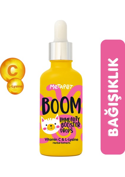 Kediler için C Vitamini ve Lysine Vitaminleri Damlası, Suyuna veya Mamasına