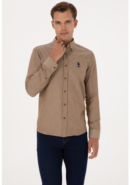 U.s. Polo Assn. Haki Erkek Düğmeli Slim Fit Logo Baskılı Gömlek Dmk.gox fiyatları