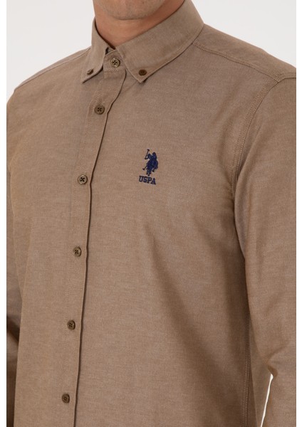 U.s. Polo Assn. Haki Erkek Düğmeli Slim Fit Logo Baskılı Gömlek Dmk.gox indirimleri