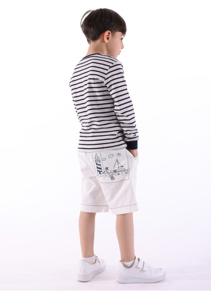 Organik Kanvas Beyaz Baharlık Erkek Çocuk Şort fiyatları