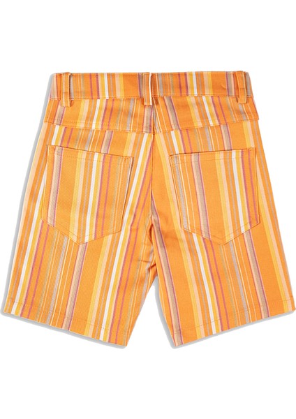 Çizgili Turuncu Yazlık Erkek Çocuk Bermuda Şort fırsatları
