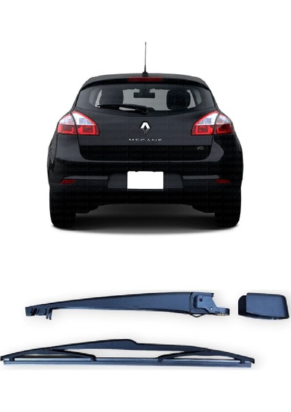 Renault Megane 3 2009 -2016 Uyumlu Arka Cam Silecek Kolu ve Süpürgesi Kapak Takım