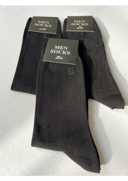 Erkek Normal Boy Klasik Düz Çorap Siyah 3'lü modelleri