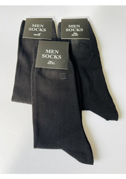 Erkek Normal Boy Klasik Düz Çorap Siyah 3'lü fırsatları