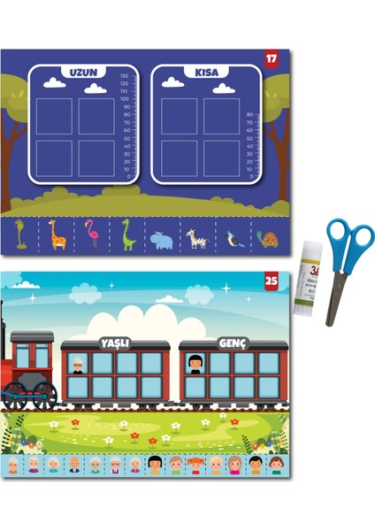 Kes-Yapıştır-Oyna Makaslı Eğitici Aktivite Seti-Kavramlar indirimleri